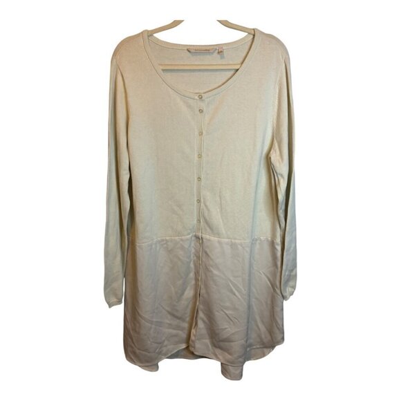 Soft Surroundings‎ Sweater Women's Size 1X Cardigan Tunic Button Down White - Picture 1 of 4